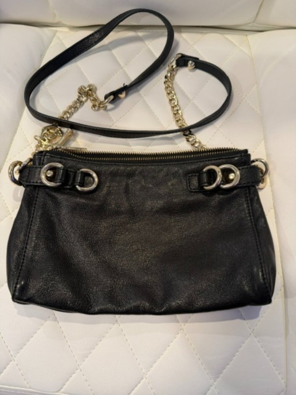 Juicy Couture Black Shoulder Bag with Gold Hardware